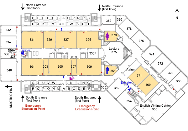 Crane Liberal Arts & Science third floor map