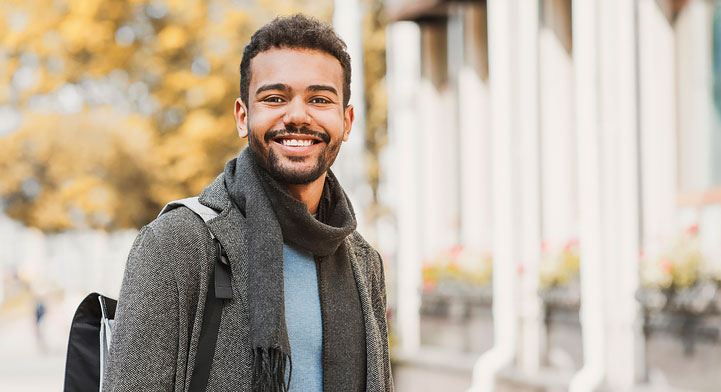 smiling male student