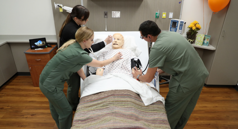 Nursing students in simulation lab