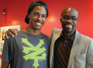 Nagash Clarke still serves as a mentor for past graduates of his summer STEM camp. Here he is with current WCC student Isaiah Mahler, who attended the camp as a junior in high school. Mahler plans to transfer to a four-year university to study artificial intelligence.