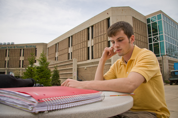 student studying