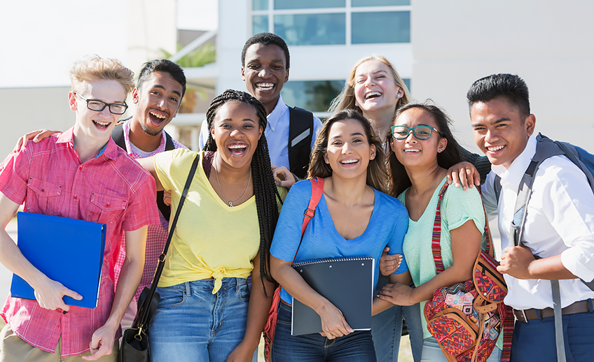 A group of students